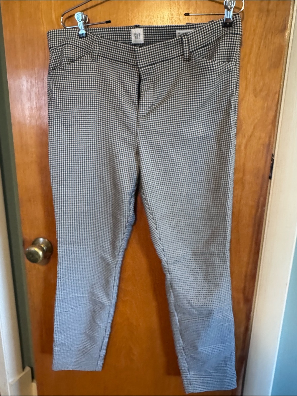 GAP Houndstooth Slim Chinos - Black & White